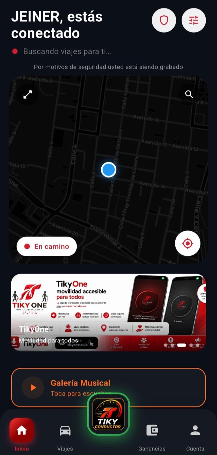 Captura de pantalla App Conductor